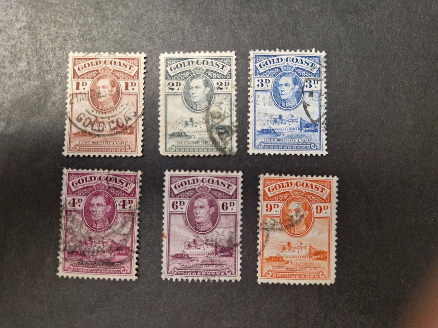 Alle Briefmarken: 6 seltene Gold Coast Briefmarken – Gebraucht aus Münchwilen TG von Nonno39