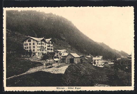 Cartoline postali: AK Mürren, Hotel Eiger am Berghang – Usato da Berlin venduto da bartko-reher