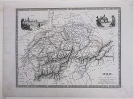 Landkarte der Schweiz von Antoine um 1840