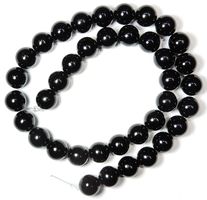 1 Strang echte schwarze Obsidian Perlen 10 mm