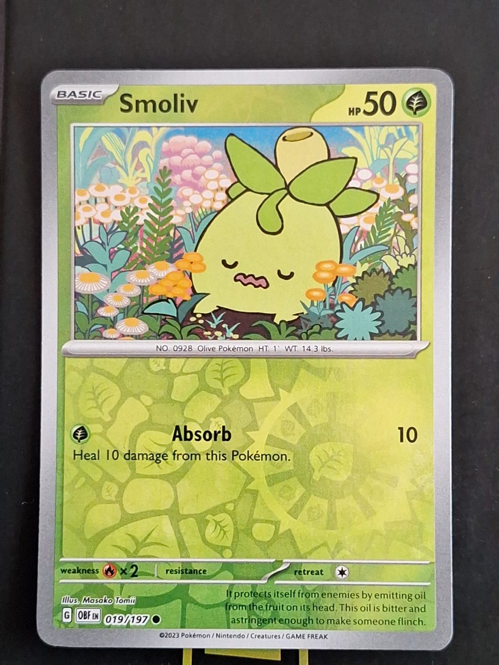 Pokémon Carte collezionabili: Smoliv - Pokemon Reverse Holo Obsidian Flames – Usato da Altstätten SG venduto da GGsGameshop
