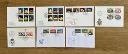 Liechtenstein - 7x  BAUTEN FDC‘s 