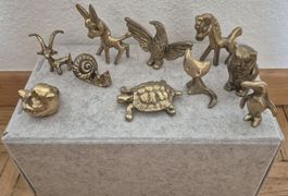 Messing Tierfiguren Setzkasten