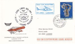 Tag d. Aerophilatelie 1978 (Lugano), Mailand-Lugano, ab Vat.