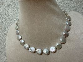 Echte Perlen Kette mit Silber Verschluss 925