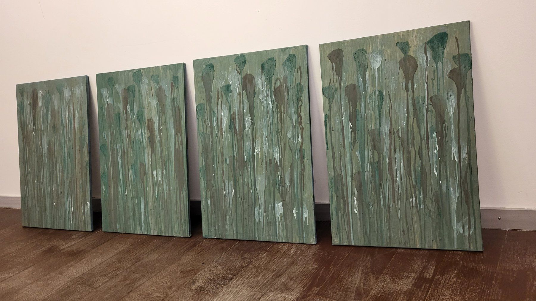 Dipinti: 4x Original Gemälde Kunstwerke Ruhig – Usato da Zürich venduto da TurtleRain 3