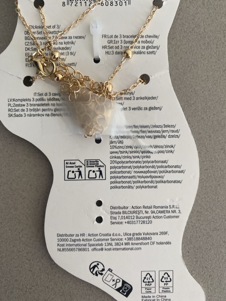 Altri gioielli: Ensemble de 3 chaînes de cheville dorées avec perles – Nuovo e nell'imballaggio originale da Chamoson venduto da Pince26 1