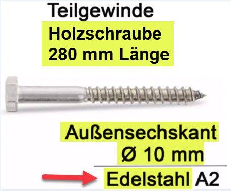 Eisenwaren: Holzschaube - Edelstahl - Inox – Neu und originalverpackt aus Seon von Hl5703