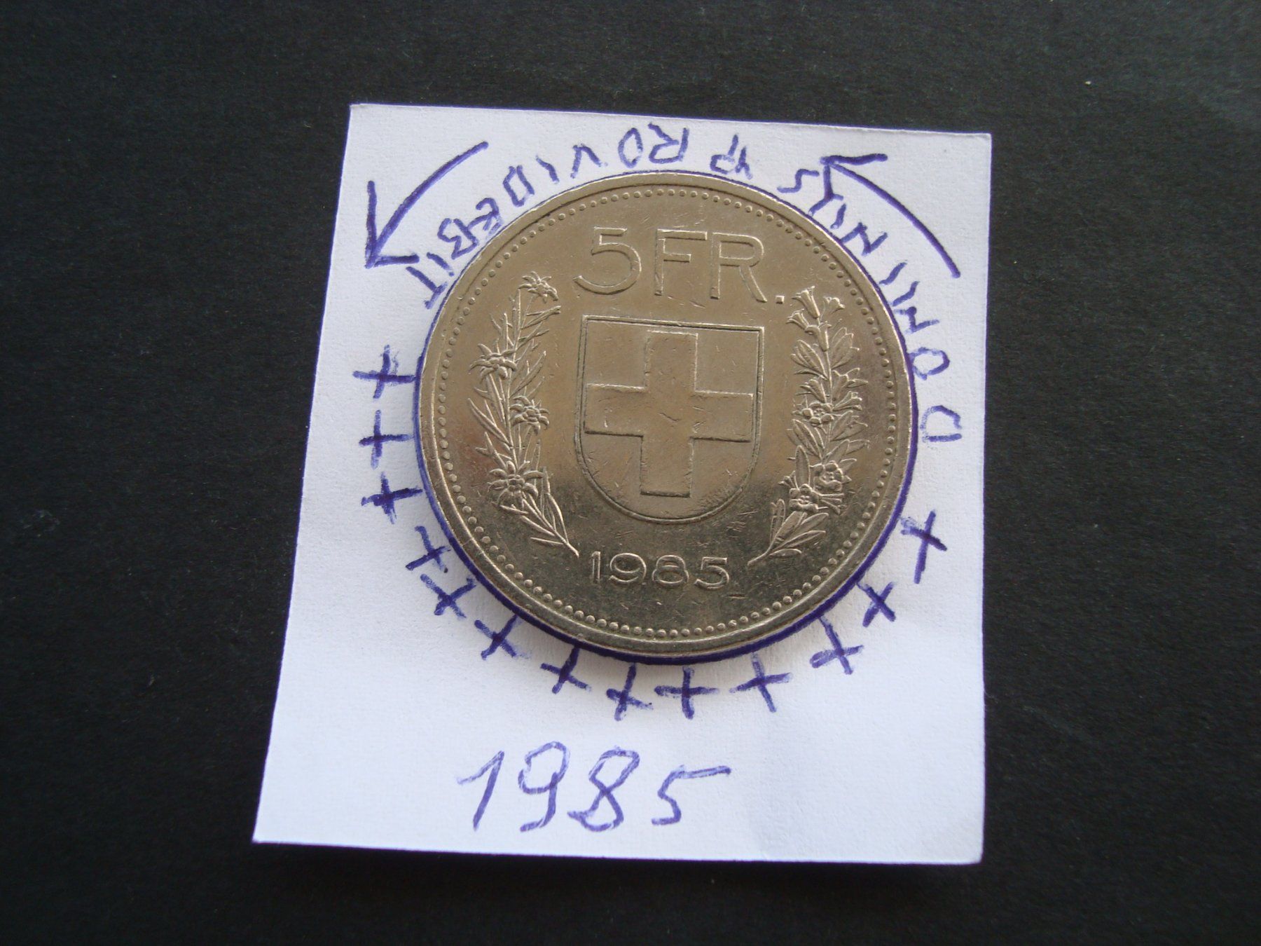 Tutti le monete: 5 Fr 1985  vertifter rand schrift – Usato da Gelterkinden venduto da Cakir 1