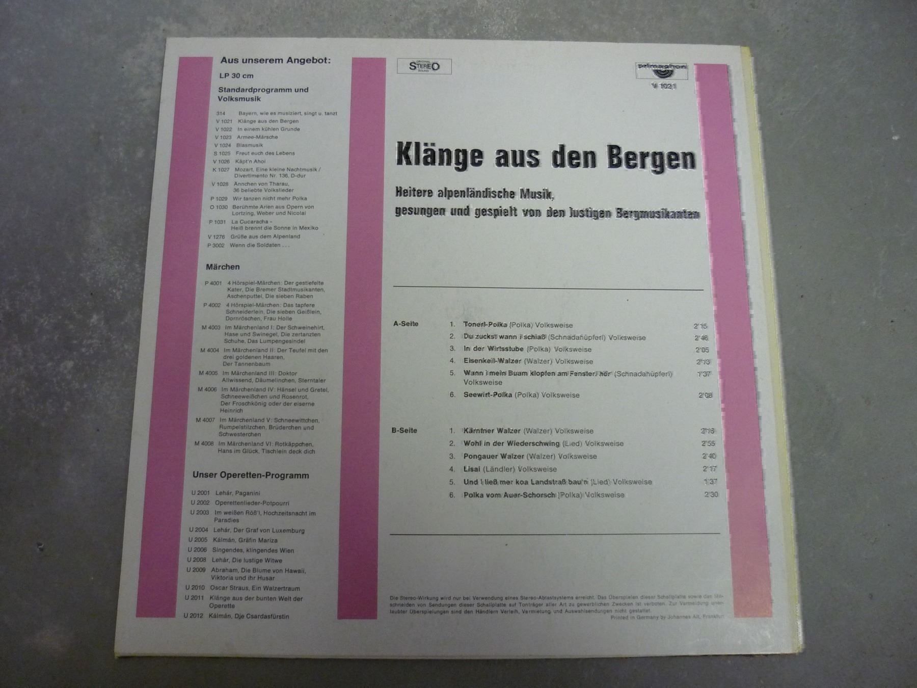 Dischi in vinile: Schallplatte Klänge aus den Bergen – Usato da Erstfeld venduto da Mario_boe0 1