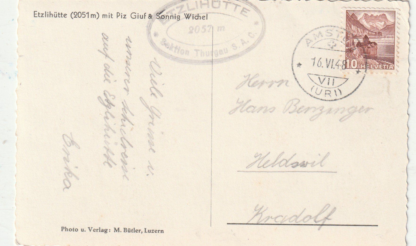 Cartoline postali: 2 AK SAC Hütten – Usato da Lumbrein venduto da made02 2