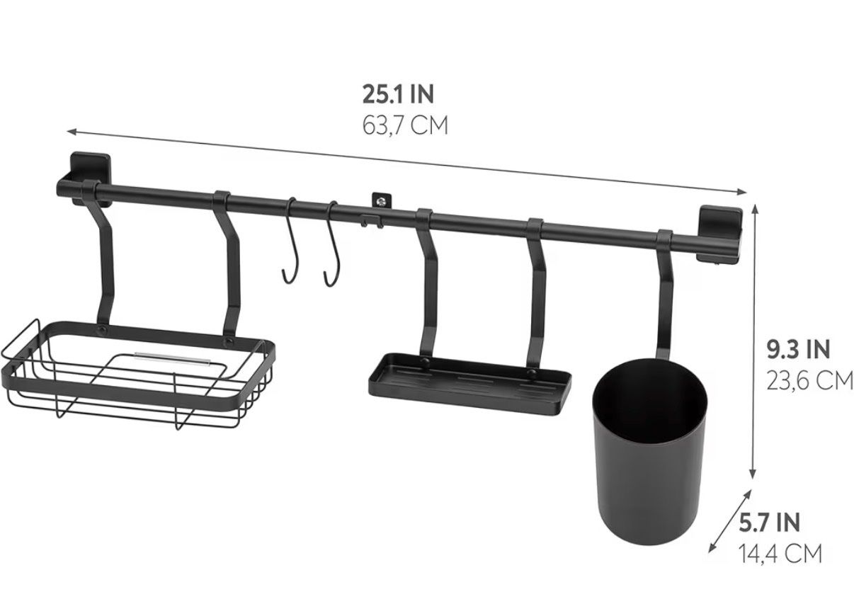 Supporti a parete: Küchen Organizer Set Schwarz – Usato da Zürich venduto da Vorbei123 4