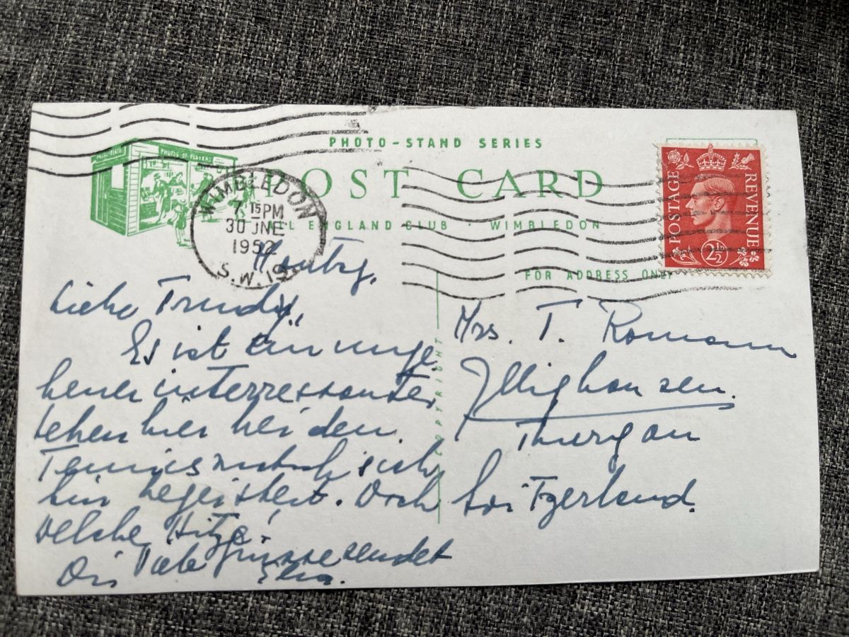 Cartoline postali: AK Wimbledon Flugbild von 1952 – Usato da Romanshorn venduto da Apfelschuss 1