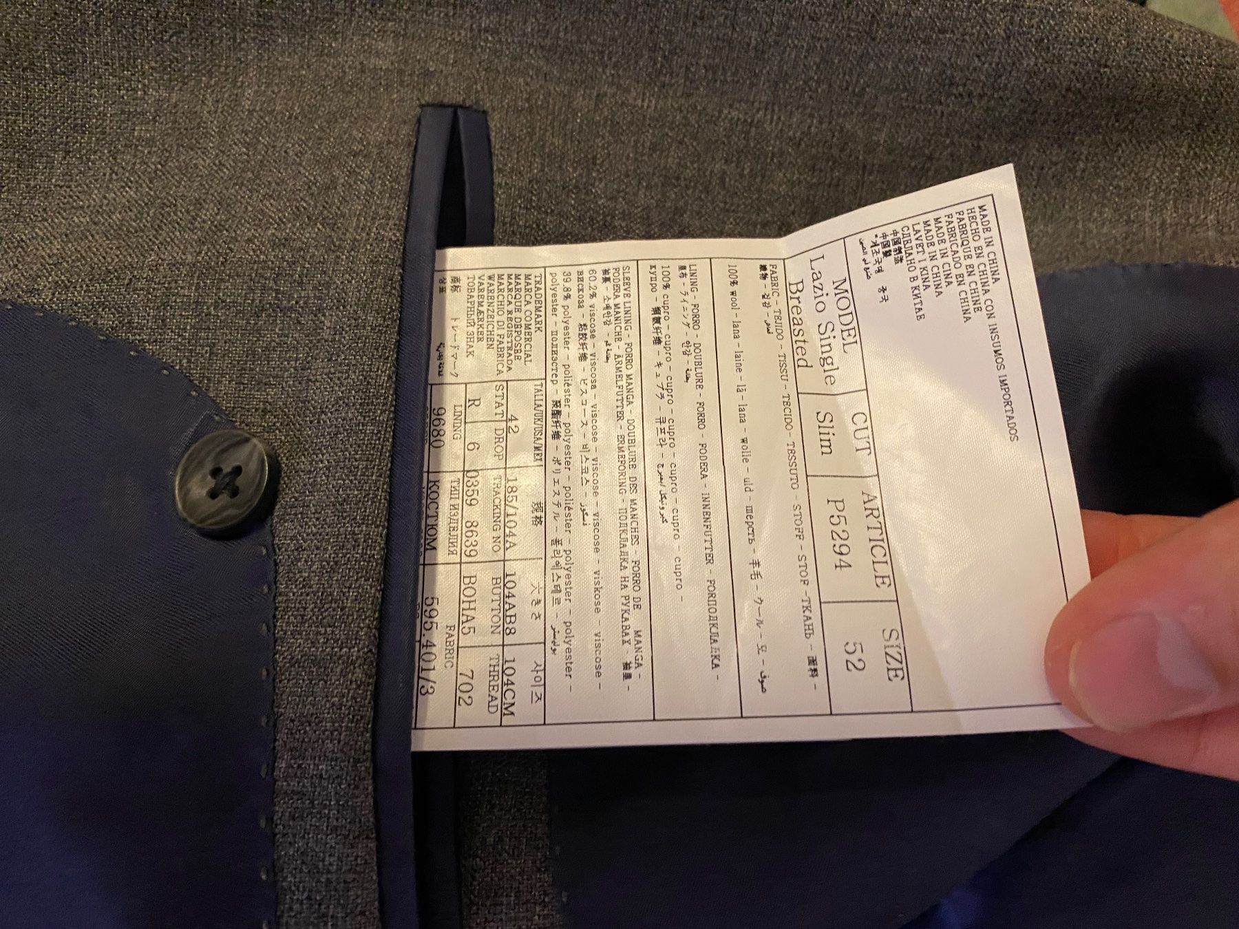 Suitsupply Completi: Suit Supply Anzug Grau – Usato da Zürich venduto da has_8csw 3
