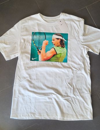 Nike Rafael Nadal T-Shirt, weiss, Grösse L, neu mit Etikett