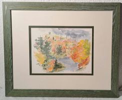 Original Aquarell Ursula Stappung „Indian Summer USA“ 1996