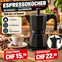 Espressokocher 300 ml Aluminium Schwarz 6 Tassen NEU