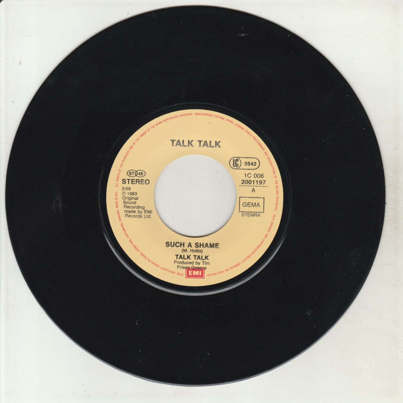 Dischi in vinile: Talk Talk - Such a Shame 7" Vinyl 1983 – Usato da Tübach venduto da JamesStone 2