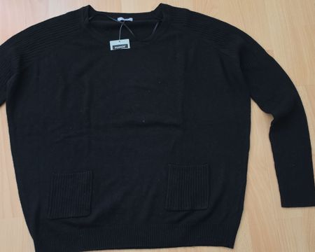 Schwarzer Strickpullover, neu mit Etikett, Grösse M