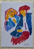 Walter Ropélé Original Fettkreide/Papier 20x15cm handsign.