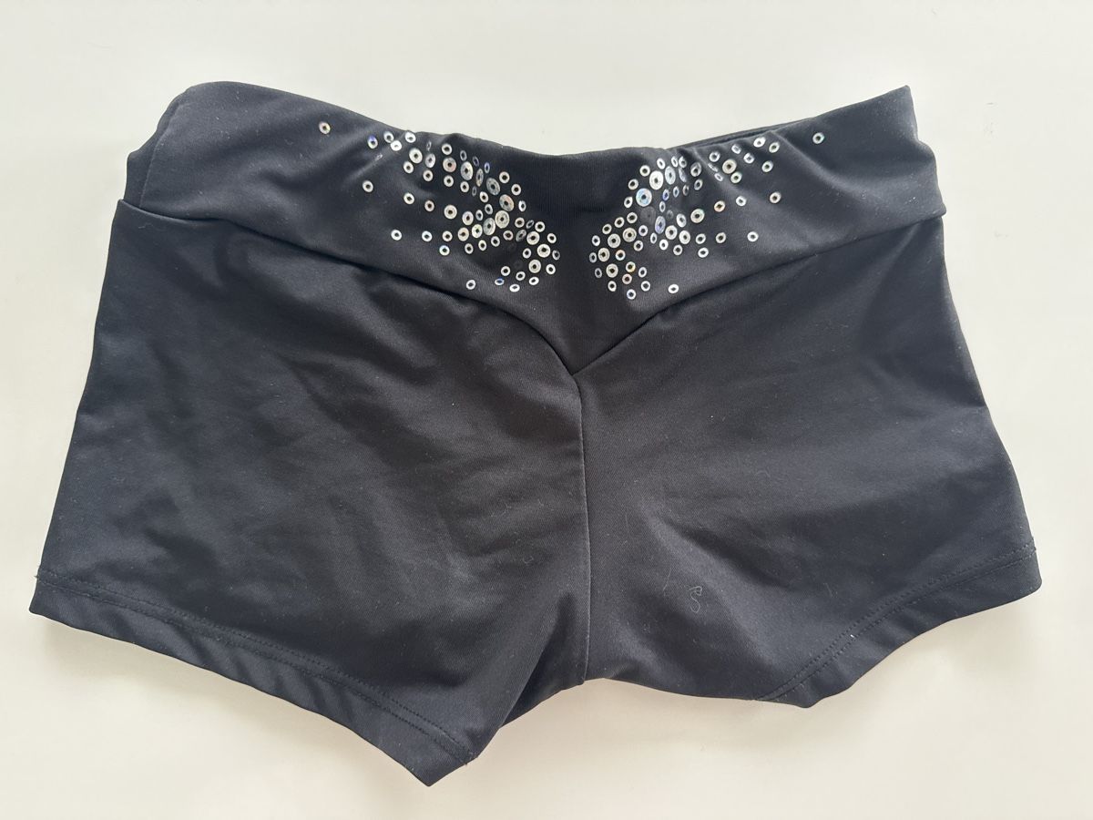 Scarpe, pantaloni & magliette da ginnastica: Gymnastic Hose kurz schwarz 134 – Nuovo (secondo la descrizione) da Freidorf TG venduto da nad_fxh7