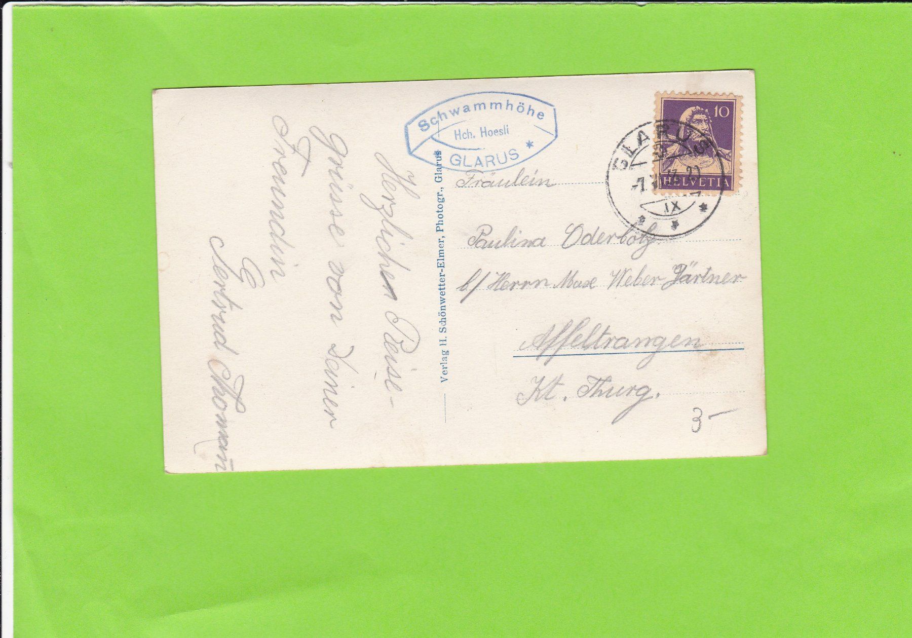 Cartoline postali: Klönthalersee – Usato da St. Peterzell venduto da neckertal 1