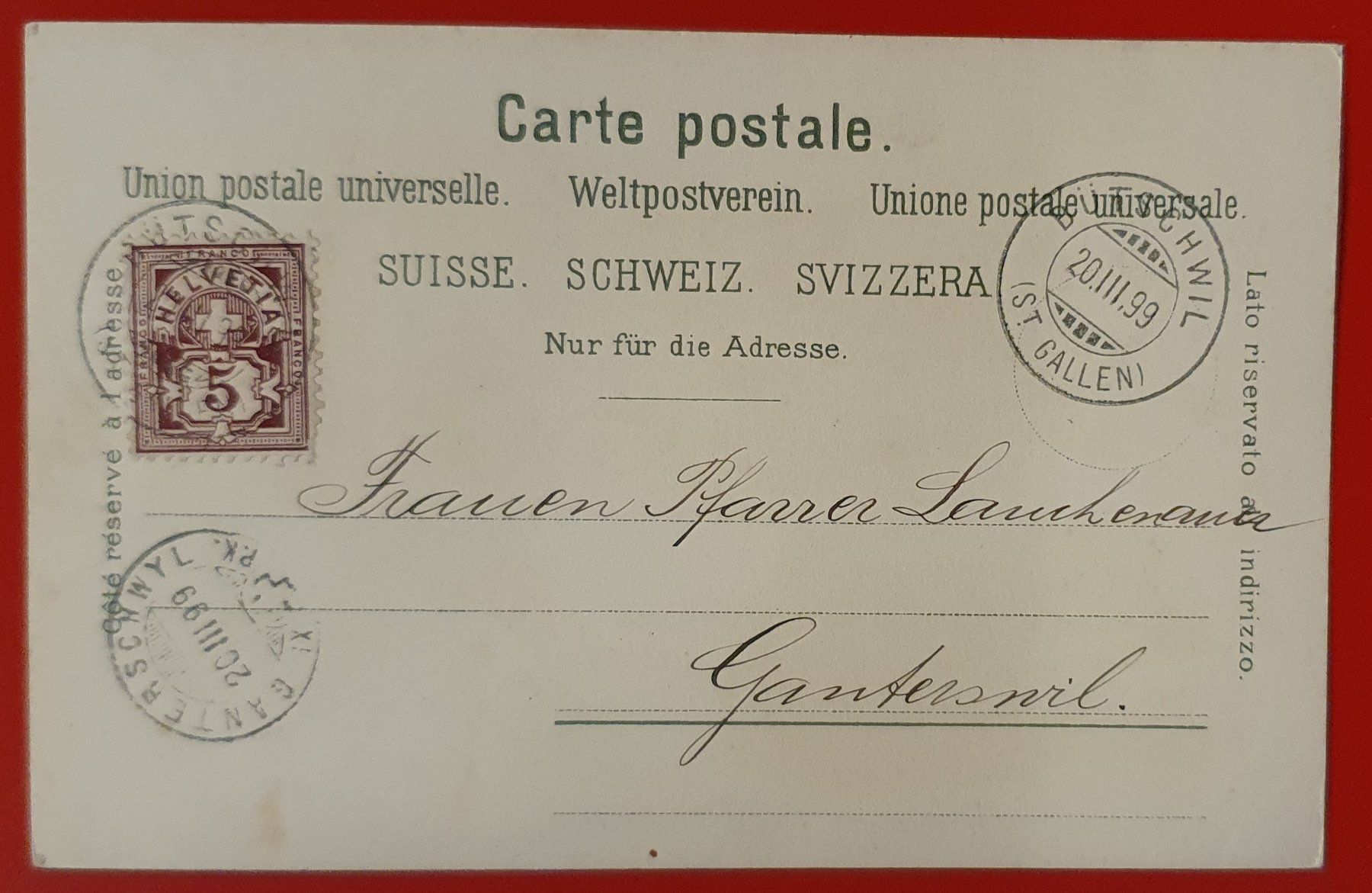 Cartoline postali: Gruss aus Thusis 1899 – Usato da Kreuzlingen venduto da Rschweiz1 1