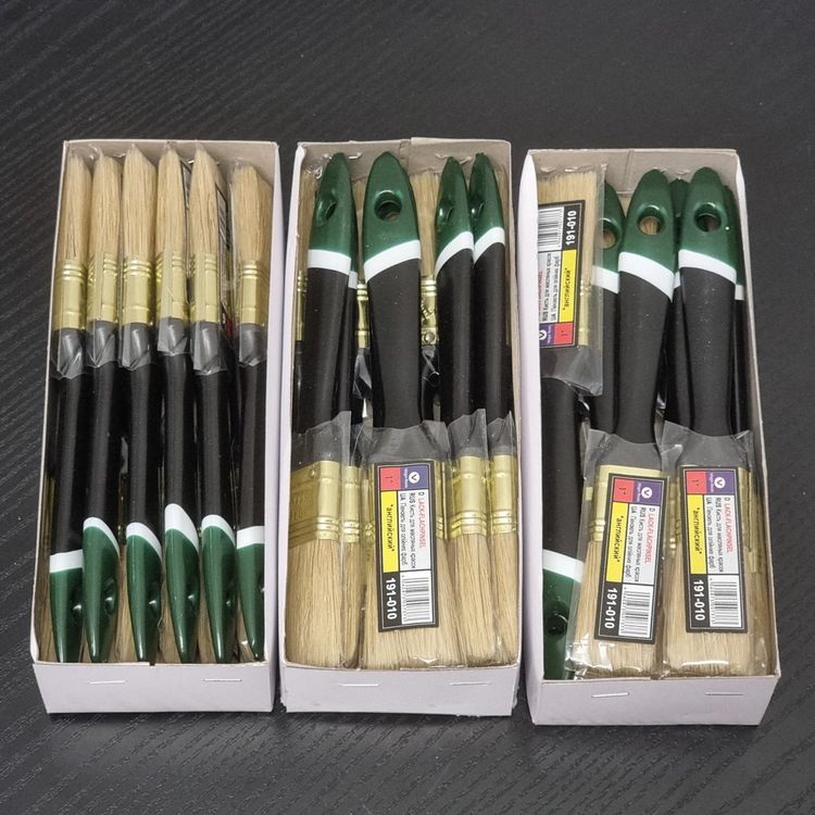 Bewudy 3-tlg Flächenpinsel Set - Wollpinsel 7,5/9,5/11,5cm Für Acryl, Öl & Aquarell