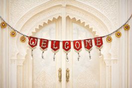 Metall Türbehang WELCOME Thorang Indien Dekoration  Hänger