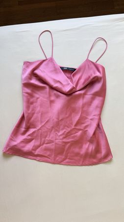 Rosa Satinbluse Zara, Grösse S