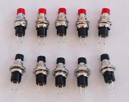 10 Premium Drucktaster rot - schwarz