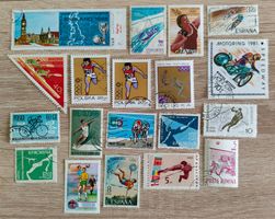 19 Sportbriefmarken aus verschiedenen Ländern timbres franco