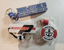 3 Schwimmbojen Schlüsselanhänger mit Werbeaufdruck
