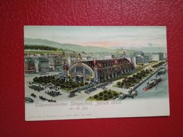 AK Color Guggenheim Zürich Sängerfest 1905 mit Schiff