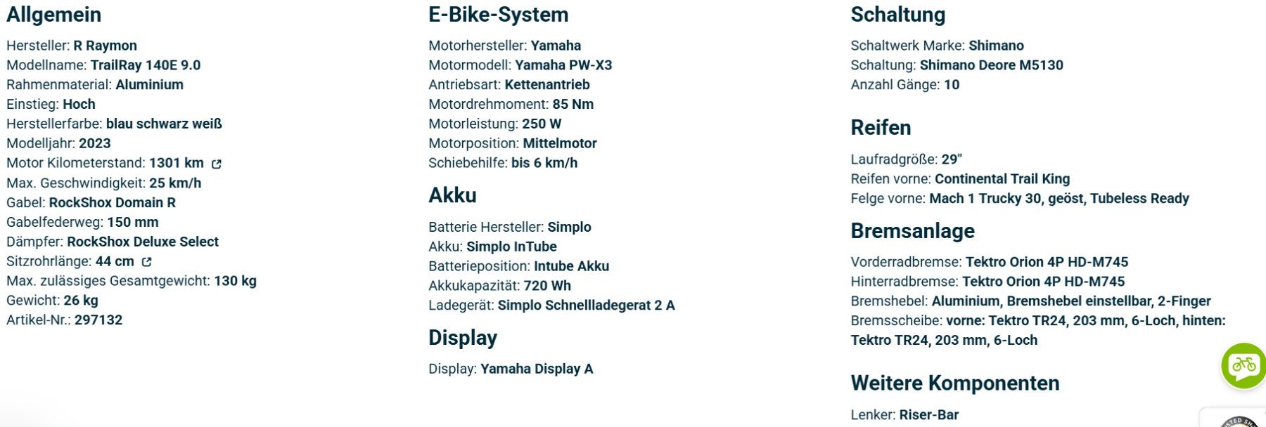 Biciclette: Raymon E-Mountainbike - Blau – Usato da Grüsch venduto da Garschina 4