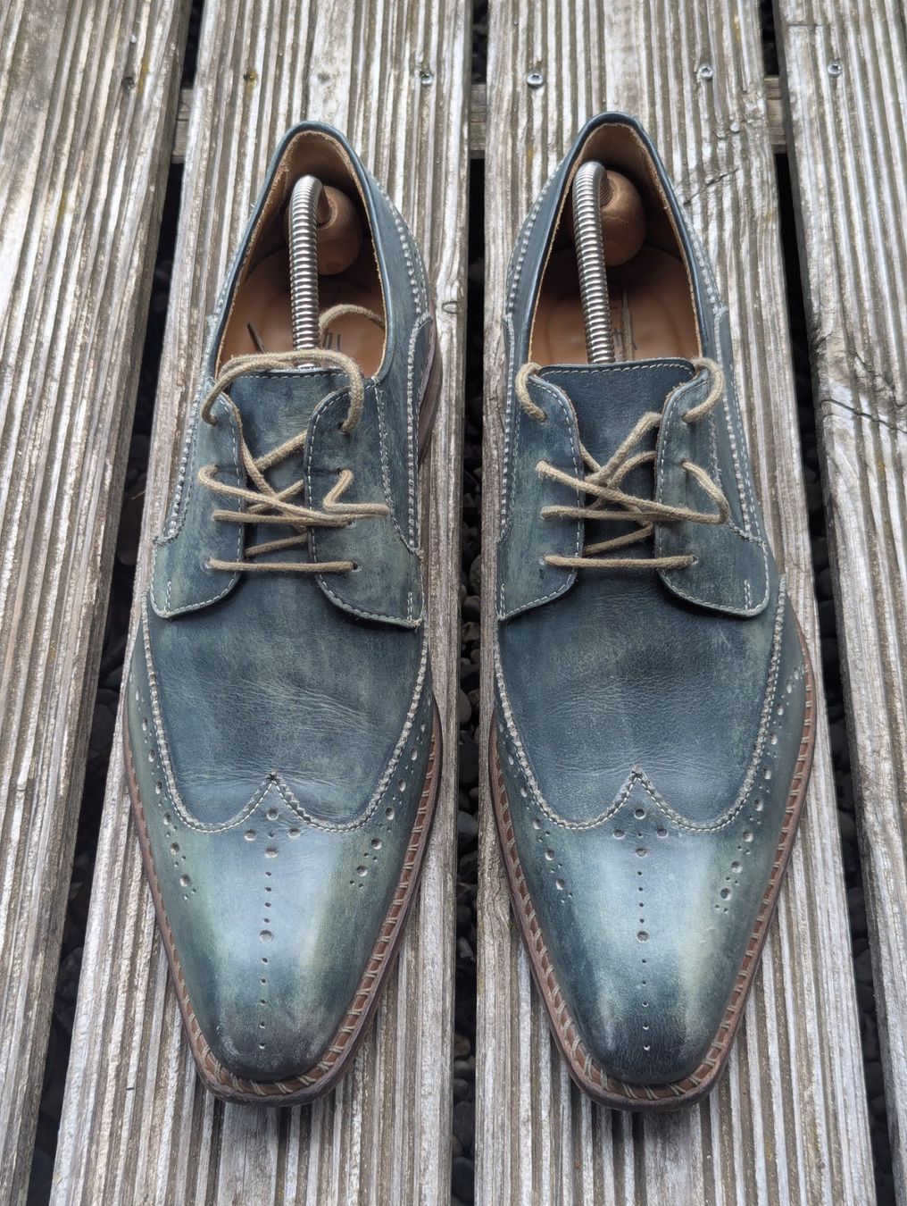 Scarpe da uomo: FLECS Glattlederschuh, grün, Blake-Verarbeitung – Usato da Thalheim AG venduto da epservices