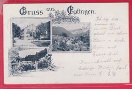 GRUSS AUS EPTINGEN, 15.8.1904, PENSION THOMMEN ZUR LINDE