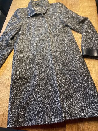 SANDWICH WOLLMANTEL/MANTEL GR.38/M schwarz/weiß meliert