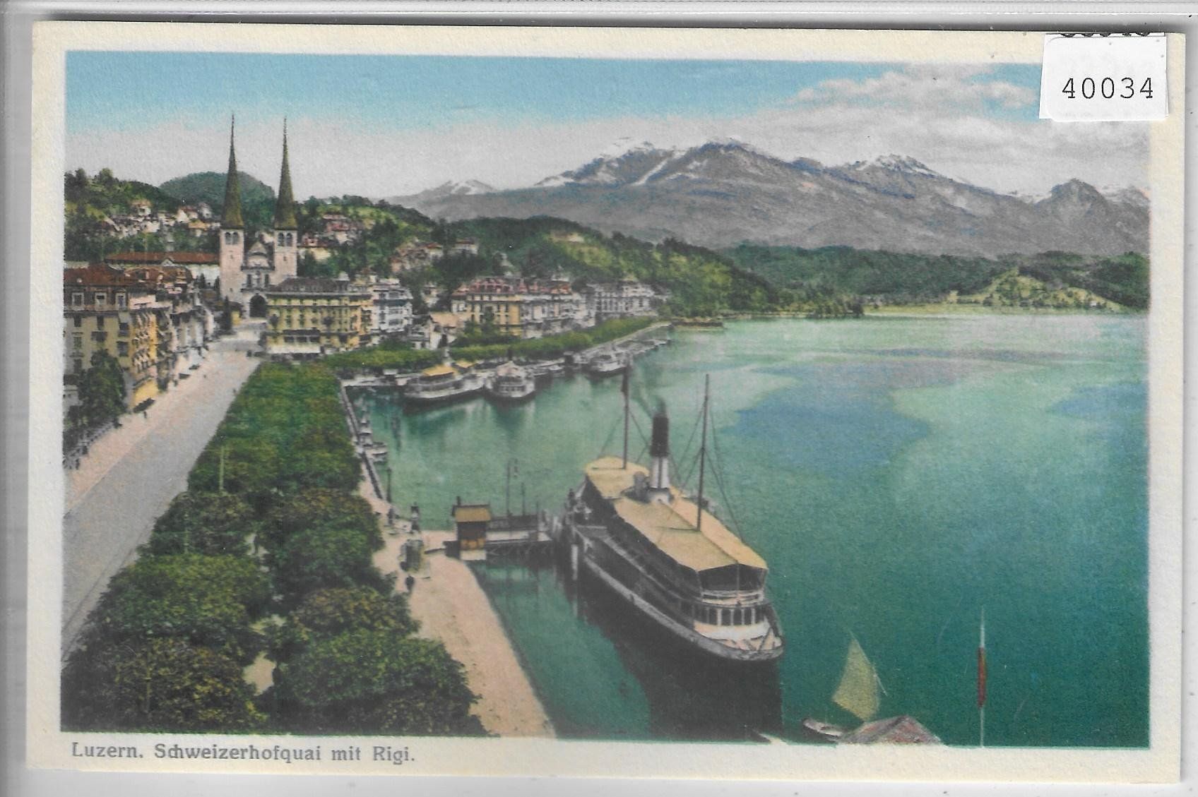 Ansichtskarten: Luzern - Schweizerhofquai mit Rigi und Dampfer – Gebraucht aus Ettingen von Kartenplanet