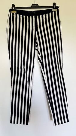 Edle schwarz-weiss gestreifte Hose Gr. 38, Hallhuber, Baumw.