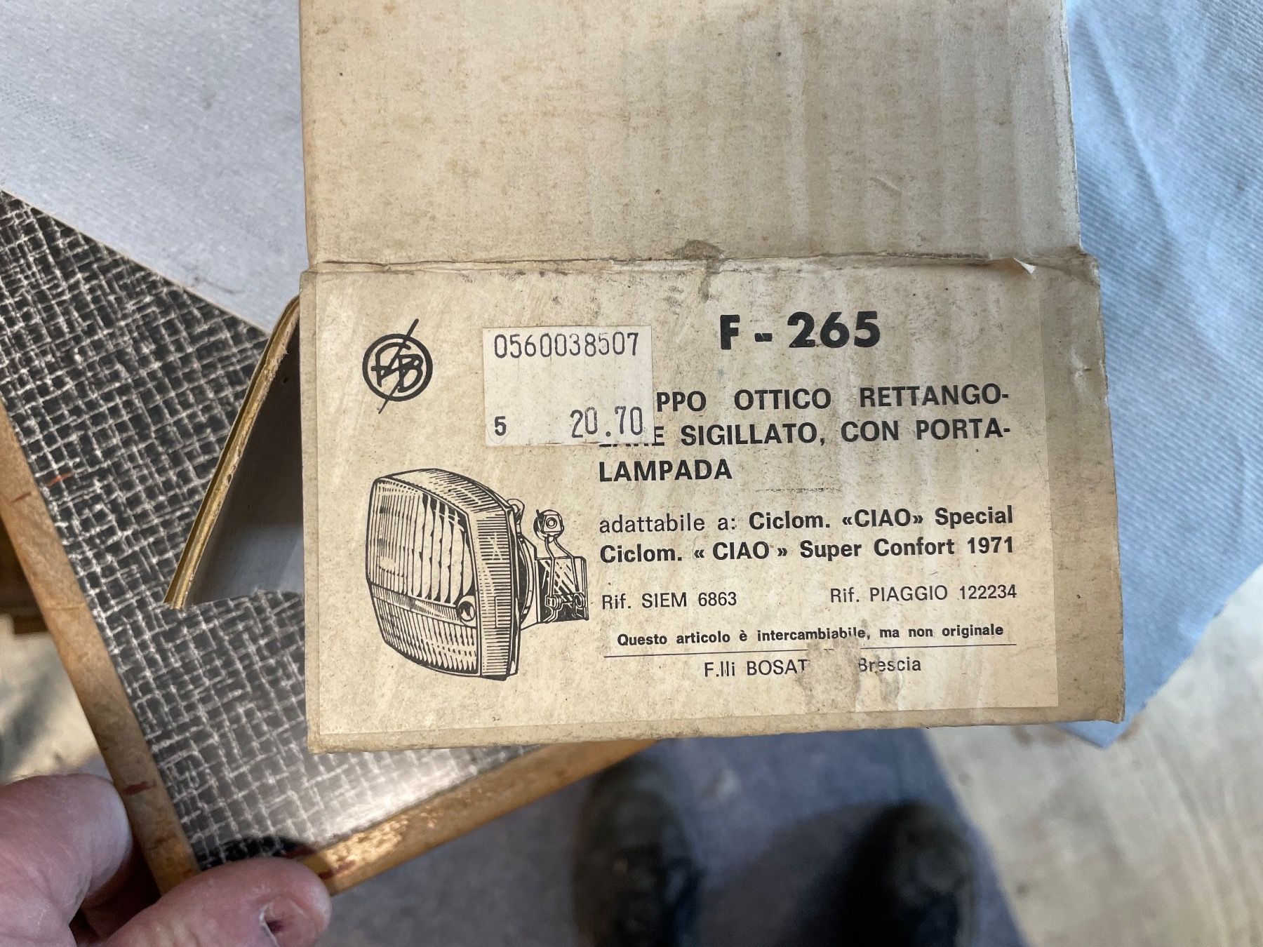 Piaggio Ciclomotori: Töffli piaggio ciao Scheinwerferglas original – Nuovo e nell'imballaggio originale da Thayngen venduto da stammsani 3