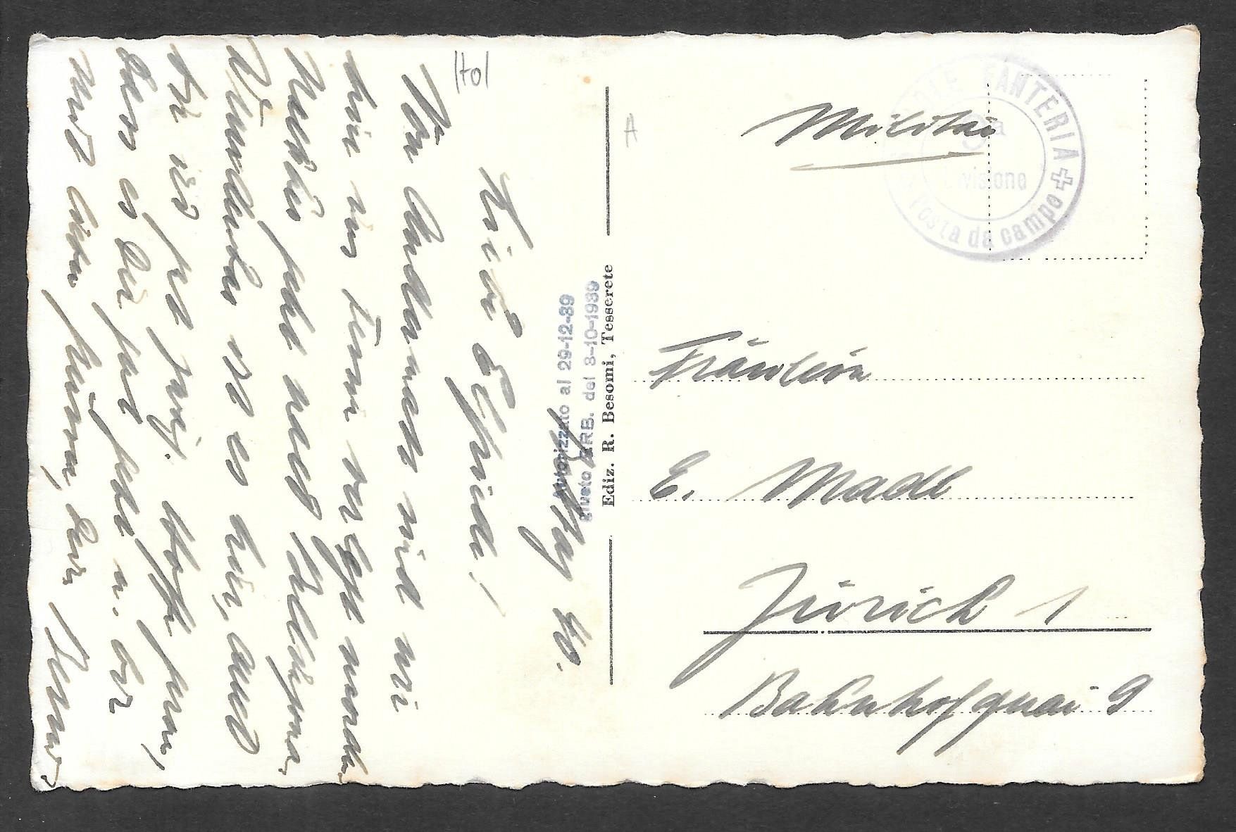 Cartoline postali: Tesserete Panorama Feldpoststempel – Usato da Olten venduto da clotaldi 1