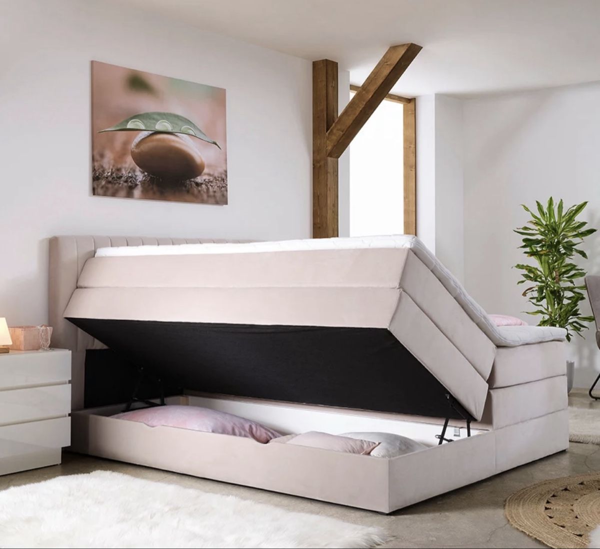 Betten: Boxspringbett 180x200 Beige – Gebraucht aus Niederwangen BE von tin.ma 1