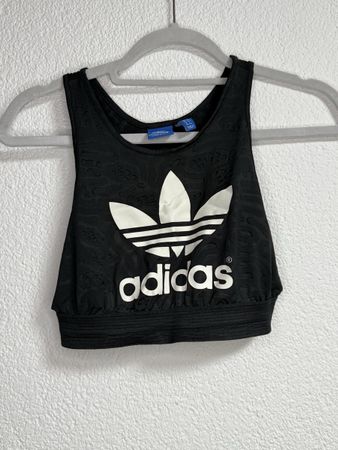 Adidas Crop Top Schwarz Weiß Gr. 38/40