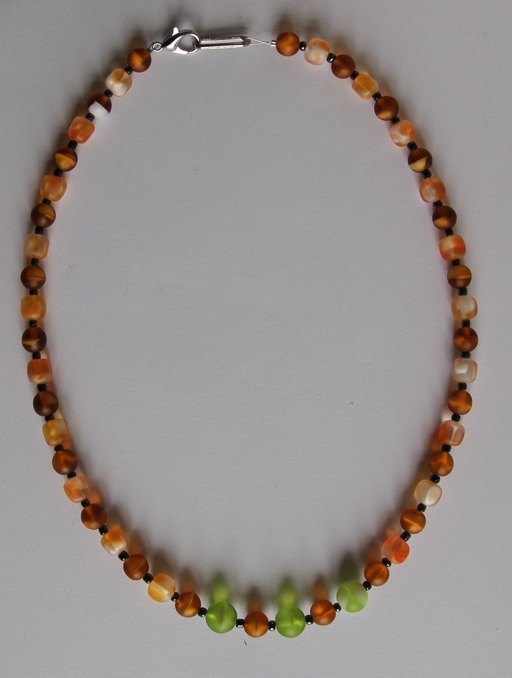 Ketten: NEU: Modeschmuck Kette Collier Glasperlen und Edelstahl – Neu (gemäss Beschreibung) aus Matten b. Interl von EdelsteineundSchmuck