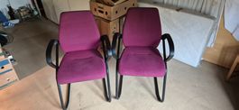 2er Set Bürostühle/Besucherstühle Freischwinger
