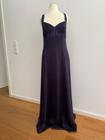 Abendkleid lang lila Träger gekreuzt guter Zustand