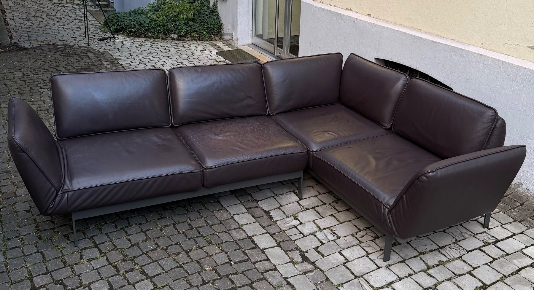 Rolf Benz Divani: Rolf Benz 386 MERA Ecksofa Leder Dunkelbraun – Usato da Zürich venduto da Gregor12