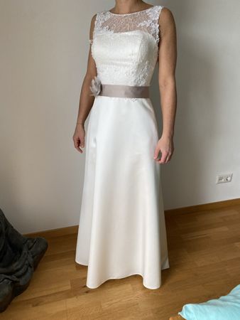Brautkleid, schlichte A-Linie, Grösse 36