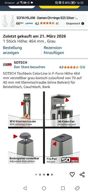Sonstiges Mobiliar: Möbelfüsse für couchtisch oder bank – Neu und originalverpackt aus Abtwil AG von chr_fv7z 1